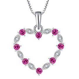 Starnny Women's Necklace 925 Silver Heart Necklace Pendant with 3A Cubic Zirconia Jewellery for Women, Sterling Silver, Cubic Zirconia