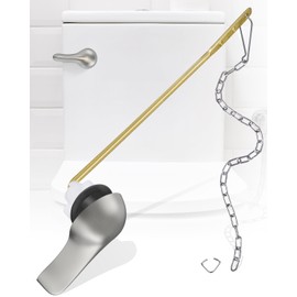 Universal Toilet Handle Replacement Kit Front Mount Toilet Lever Replacement with Stainless Steel Flapper Chain, Toilet Repair Kit Compatible with American Standard/Mansfield/Gerber, Brushed Nickel