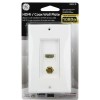 GE High Speed Ethernet HDMI Coaxial Coax White Wall Face