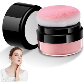 Rubor en polvo, contorno facial, cojín de aire mate, rubor en polvo, suave, fino y natural suelto con soplo de hongo para niñas y mujeres para uso diario