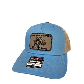 Save The Turtles Hit It Raw Hat - Funny Comedy Hat - Plastic Straws Environment - Beach Hats For Men - Fathers Day Christmas Birthday Gift For Dad Husband Son Boyfriend - Richardson 112 Trucker Hat (Kawki)
