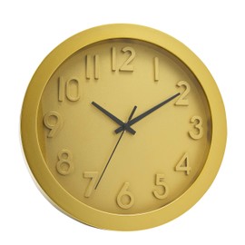 Better Space Reloj de Pared, Decorativo, Silencioso, para Sala de Estar, Recamara, Cocina, de 25 cm, Análogo, Redondo (Amarillo)