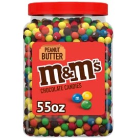 M&MS Bulk (M&MS Peanut Butter Milk Chocolate (1 Pack) Candy Jar | (55 oz) Chocolate candies for Valentines