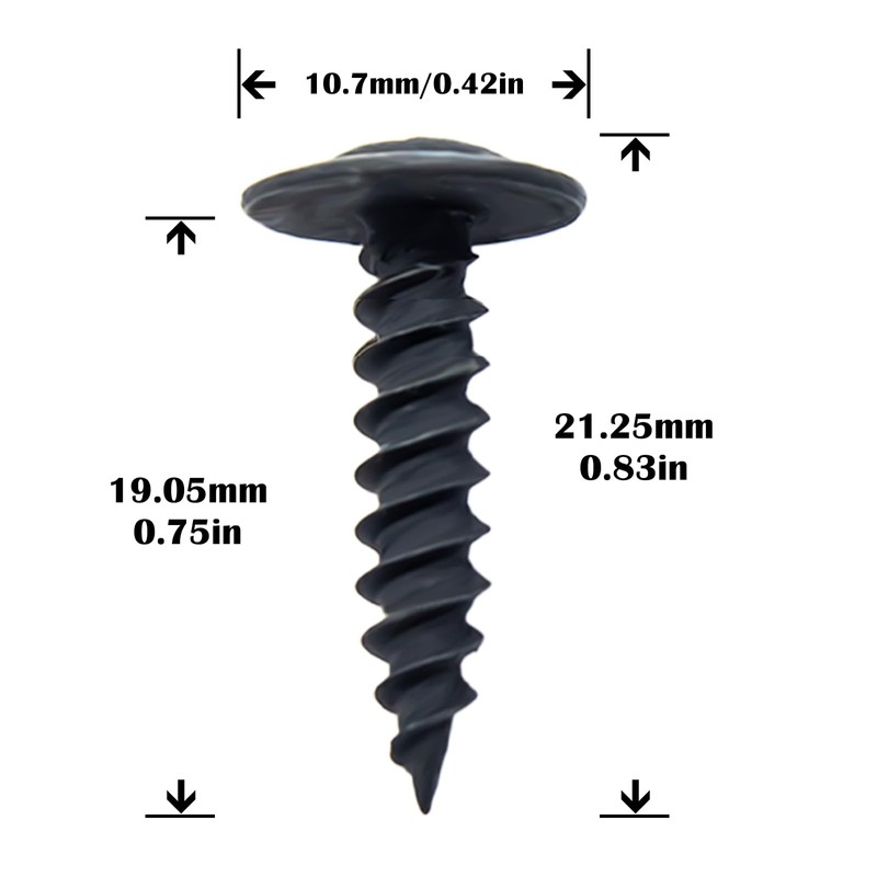 Bopowo #8×3/4 Black Wood Screws 100(PCS) Black Phillips Modified Truss