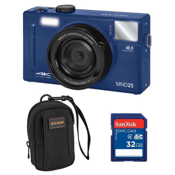 Minolta MND25 Digital Camera, 48 MP Autofocus, 4K Ultra HD
