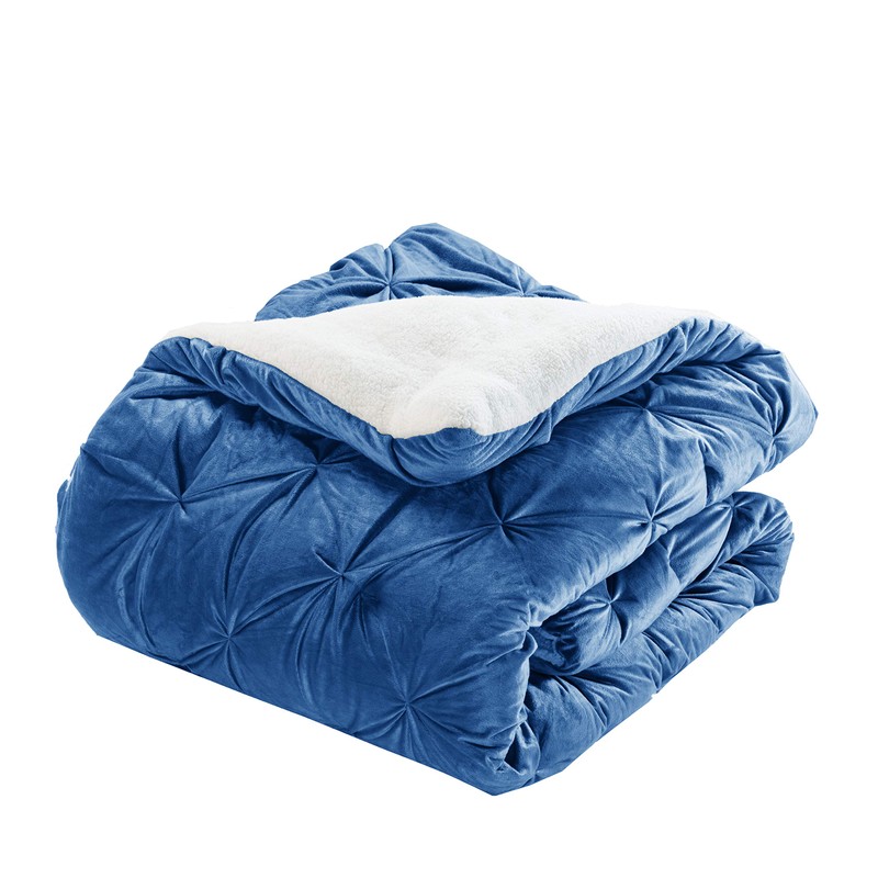 Elegant Comfort Softest, Coziest Micromink Pintuck & Pinch Pleated Sherpa