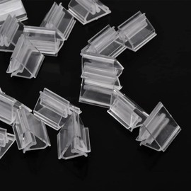 24 PCS Acrylic Name Card Stands Clear Name Card Stands, riangle Playing Card Holders, Small Card Clips, Display Stand,Game Piece Holders Board for Cards, Photos, Memos, Pictures Display﻿ (Transparent)