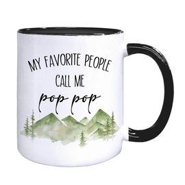 Foyoulame PopPop Coffee Mugs, Grandpa Coffee Teacup, Fathers Day Birthday Gifts for PopPop, Grandpa Gifts from Grandkids Grandchildren, My Favorite People Call Me Pop Pop Ceramic CoffeeMug 11oz