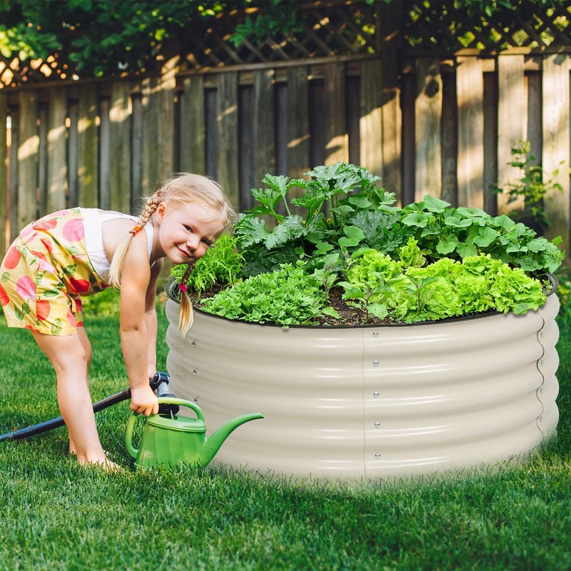 Aoodor 17" Tall 42" Metal Raised Garden Bed, Outdoor Planter