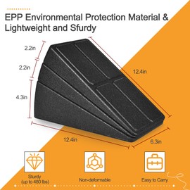 Slant Board Squat Wedge for Calf Stretching，3 Pcs 12" x 6.3" Foot Stretcher Balance Board for Plantar Fasciitis, Adjustable Foam Slant Board Wedge Great for Exercises (Black)