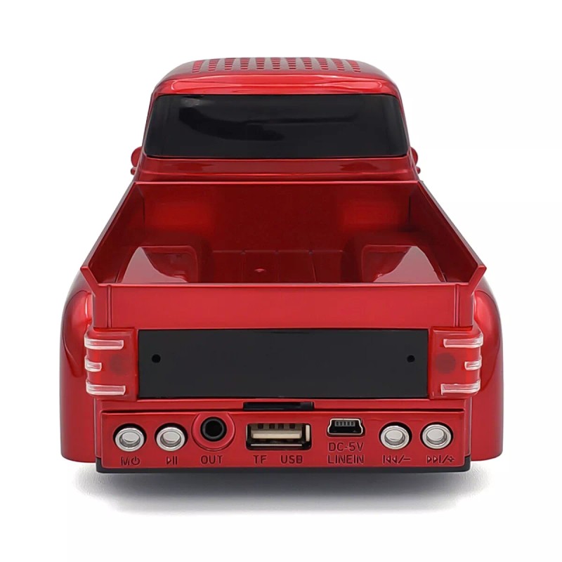Axess Red Car Truck Portable Speaker Wireless Bluetooth Loud Speaker