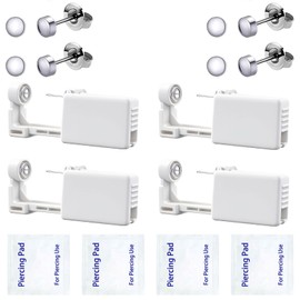 SLVIEKAE Ear Piercing Kit, Disposable Ear Piercing Gun Preloaded CZ Earring Studs, Body Piercing Kits for Your Own Use at Home (Pink)