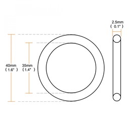 TA-VIGOR 10Pcs Nitrile Rubber O-Rings, 40mm OD 35mm ID 2.5mm Width Rubber Washers Spacer O-Rings Gasket kit, Metric Sealing Gasket for Hose, Faucet, Automotive, Plumbing