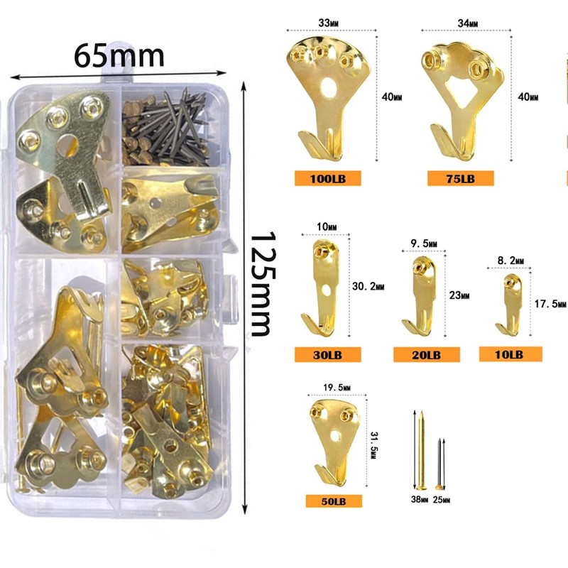 Godrii 26 Pcs Wall Hanging Hooks, Wall Hanging Nails, Load