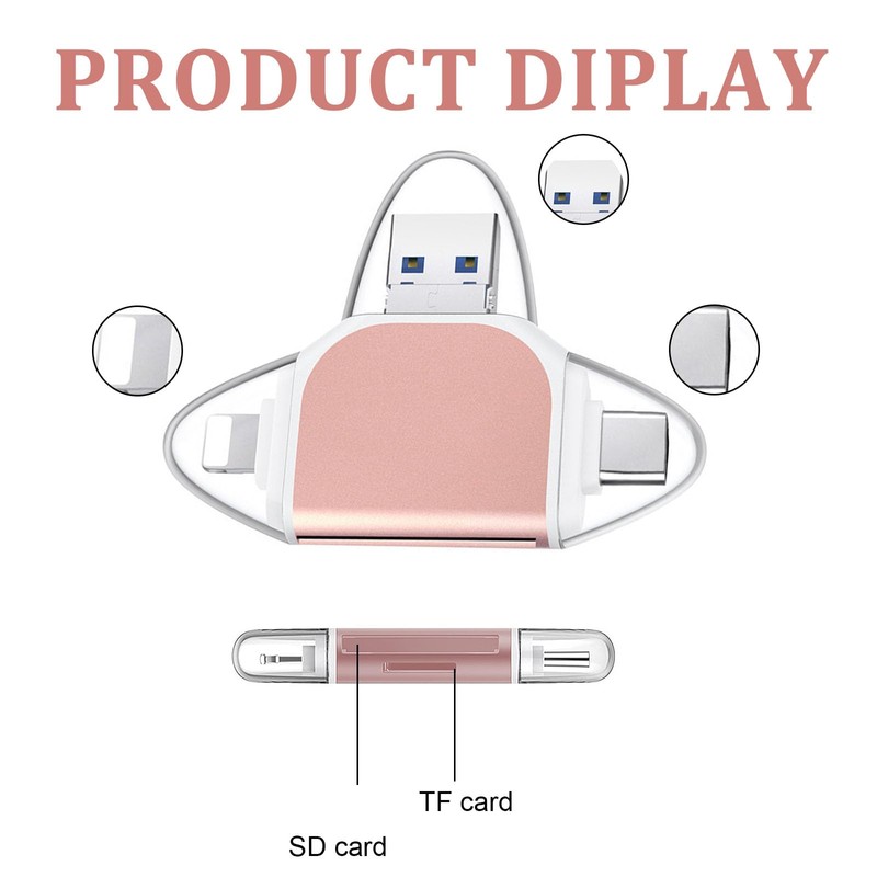 Multi-port 4 in1 Universal SD TF Card Reader,SD Card Reader