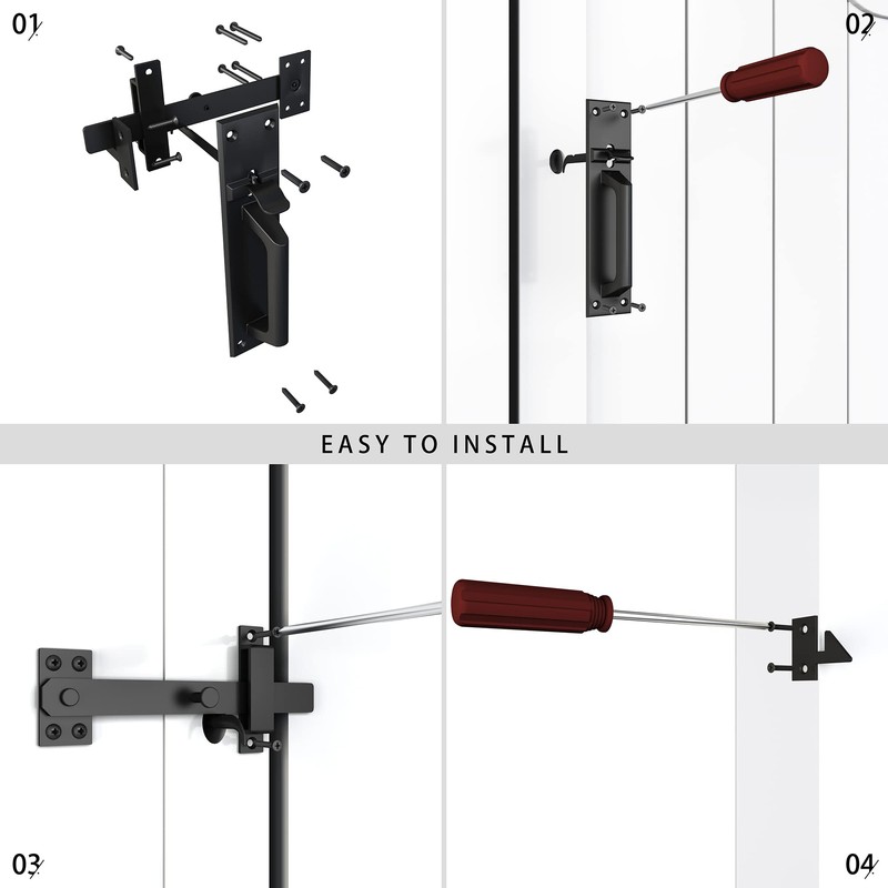 Sdstone Gate Latch Heavy Duty for Wooden Fence，Aluminum Two Sided