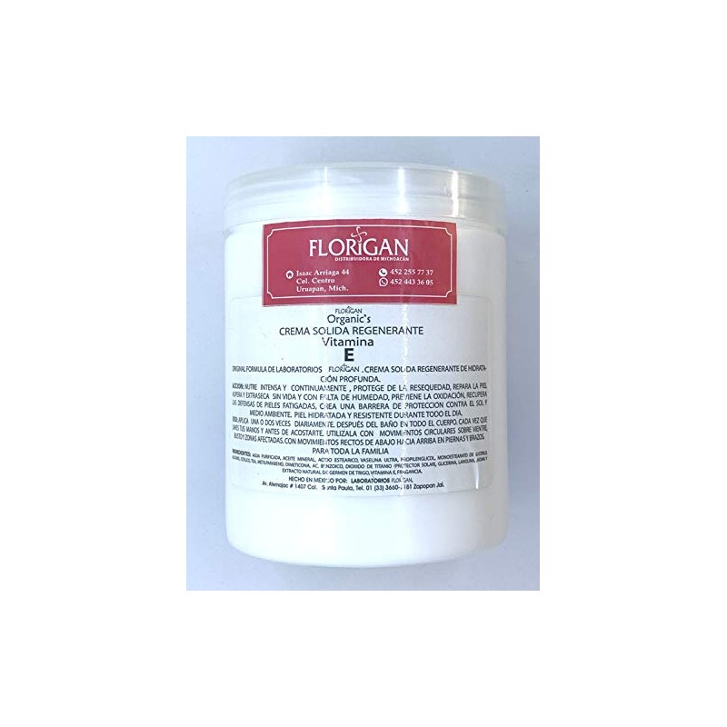 Crema Sólida Regenerante Vitamina E con Germen de Trigo 600grs.
