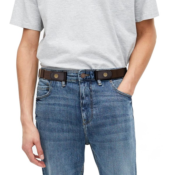 JASGOOD No Buckle No Show Belt for Men Buckle Free