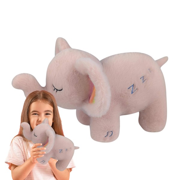 Sleeping Stuffed Elephant | Motion and Sound Plush Animal,Soothing Breathing