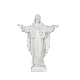 THE FAITH GIFT SHOP White Statue of Sacred Heart of Jesus Montmatre Made in Italy/Estatua Blanca del Sagrado Corazon de Jesus Hecha en Italia (9")