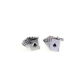 Royal Flush Poker Cufflinks with a Presentation Gift Box