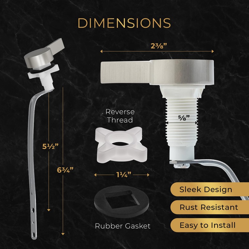 RAVINE Premium Modern Luxury Universal Toilet Handle Replacement, Majestic Collection.