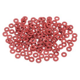 sourcing map 220 Pcs M2 Fiber Flat Washers, Insulation Plain Washer 2mm ID 5mm OD 1mm Thick Red Steel Paper Gaskets for Machinery Fastener Plumbing General Repair