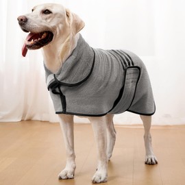 Zorela Dog Drying Coat, Super Soft Coral Fleece Dog Drying Towel Robe, Fast Drying Microfiber Towel Robes Dressing Gown Bathrobe for Dogs After Bath, Swim, Beach, Wet Walk