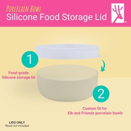Elk and Friends Kids Porcelain Bowl Silicone Lids | Lids Only | Microwave & Dishwasher Safe