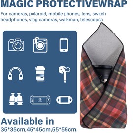 Walking Way Protective Wrap, Self-Adhesive Magic Cloth Camera Wrap, Universal Storage Cloth, Anti-Scratch, Dustproof, Washable Lens Pouch for DSLR, Smartphones, Laptops, Cosmetic, Household Items