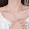 VOLUKA Jewelry Set Moissanite Round Pendant Necklace Simulated Diamond Stud