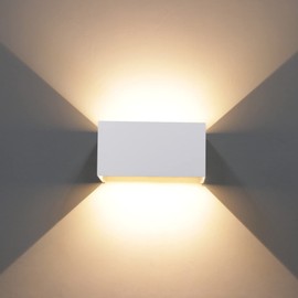 Kawell 12W Modern Wall Light LED Wall Sconce Up Down Adjustable Beam Angle Aluminum Wall Lamp LED Indoor Outdoor Waterproof IP65 for Bedroom Bathroom Corridor Living Room Stairs Hallway, White 3000K