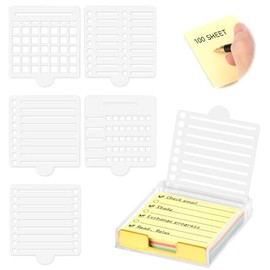 Soporte para notas adhesivas de 3" x 3" con 5 plantillas diferentes y 100 hojas de notas Post-it dispensador de notas adhesivas autoadhesivas de acrílico transparente soporte para notas Post-it
