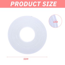 Polyester Ribbon 50 Yards(45m), White Ribbon, Solid Colors Ribbon for Corset, Sewing, Wedding, Dress, Party Gowns and Wedding (White, 6mm)