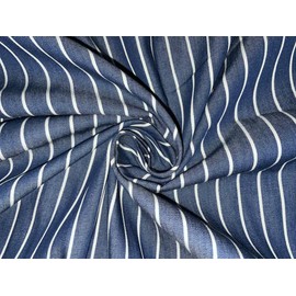 100% Cotton Denim Stripe 58" Wide Available in Two Tone Dark Denim/Light Denim (13064/65/15356) Denim Blue Stripe