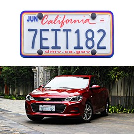 LivTee 4 Holes Colorful Roasted Blue Stainless Steel License Plate Frames, 2 PCS Car Licence Plate Covers Slim Design with Bolts Washer Caps for US Vehicles