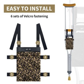 SPRING SEAON Crutches Bag Waterproof Storage Organizer Tote Bag -Lightweight Pouch for Universal Underarm Crutch with 3 Storage Pockets for Crutch Accessories (Camouflage)