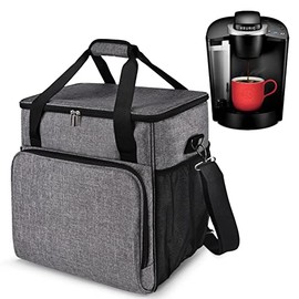 BAGLHER 丨Portable Storage Bag, Suitable for Keurig K-Classic Coffee Machines and Other Accessories, Waterproof Travel Carrying Case, Dustproof Tote Bag with Shoulder Strap.Grey