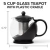 Farberware Glass Teapot, Loose Leaf Tea Infuser, 18/8 Stainless Steel