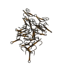 Eagle Claw 374 Treble Hook 2X Strong Bronze Treble Hook Sizes #2, 4, 6 & #8 in Both 50 and 25 Packs (374 Treble Bronze #6-50 Pack)