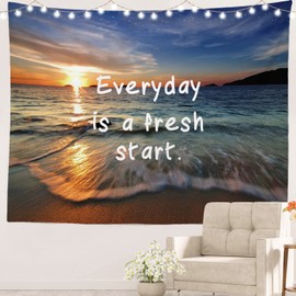 Batmerry Inspirational Tapestry, Life is Good at The Beach I Picnic Mat Beach Towel Wall Art Decoration for Bedroom Living Room Dorm, 51.2 x 59.1 Inches, Tropical