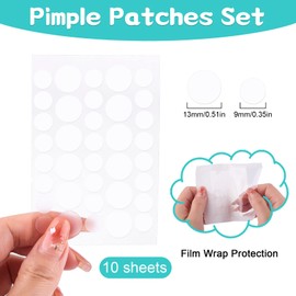 Pimple Patches, 360 Spot Patches, Hydrocolloid Patches, Invisible Acne Stickers for Skin Treatment (8mm,12mm)