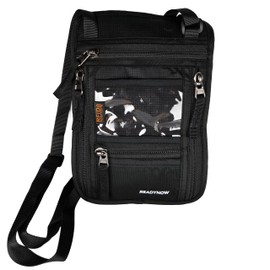 Travel Neck Wallet Passport Holder with RFID Blocking – Lightweight Pouch, Secure Organizer with 3 Zipper Pockets, ID Window, Adjustable Strap, Breathable Mesh Back – 8"x6" (Zipper Pocket Neck Wallet)