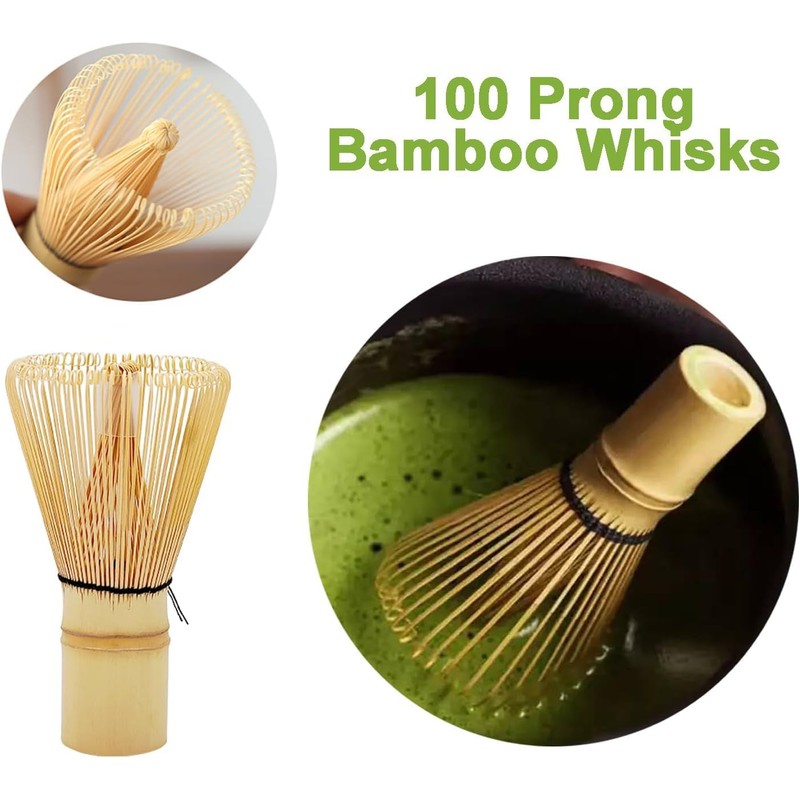 METOY Matcha Whisk Set, 4pcs Japanese Tea Set,Matcha Whisk,Traditional Scoop,