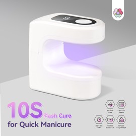 SAVILAND Essentials Mini U V Nail Lamp: 10S Flash Cure U V Light for Gel Nails Extended Runtime Nail U V Light LED Display 2 Timers U V Nail Light Portable Gel Nail Light for Manicure DIY Nail Art