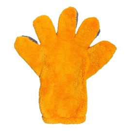5 Finger Coral Fleece Car Wash Mitt, No Scratch Microfiber Wash Mitt Auto Cleaning Glove with Elastic Wrist Cuff, Reusable Double Sided Washing Glove Vehicle Dusting Mitt for Car Detailing (1PC)