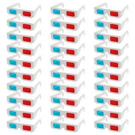 30 Pack 3D Movie Watching 3D Red Blue Simple Design Watching Movie Theater 3D Paper Folding Thin Light for TV Games