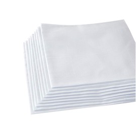 Men's White Handkerchiefs,100% Soft Cotton Hankie (Pattern1-6 pcs)
