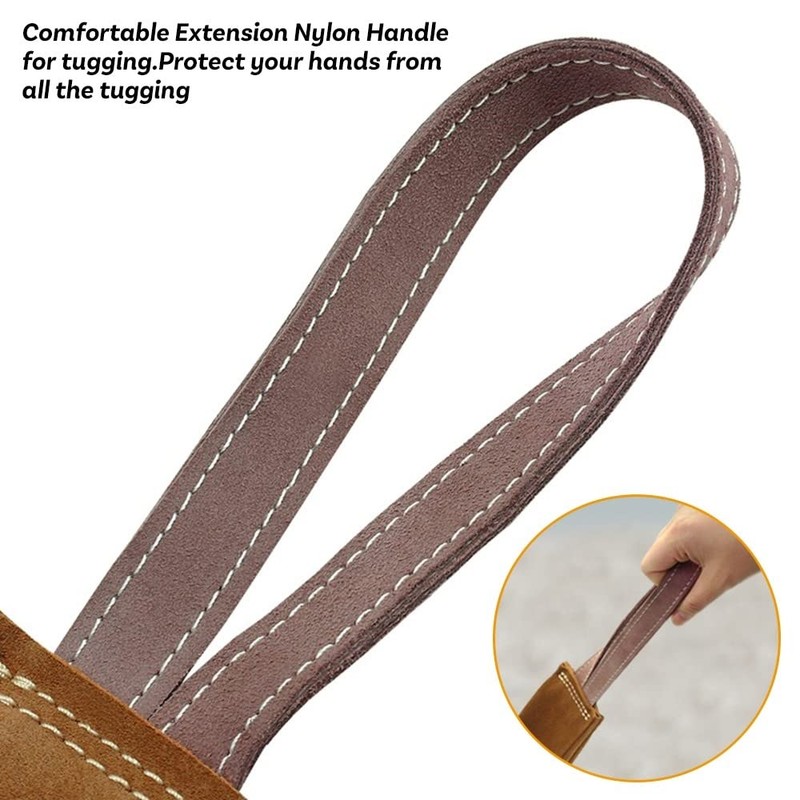 DONGKER Dog Bite Rag, 15.7" Soft Leather Bite Rag with