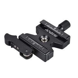 Eacam CL-50LS Aluminum Alloy Quick Release Clamp with Adjustable Lever Knob-Type 1/4 inch & 3/8 inch Screw Hole Compatible for Arca Swiss Standard Quick Release Plate Ball Head Tripod